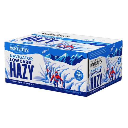 Monteiths Navigator Low Carb Hazy 12pk Btls