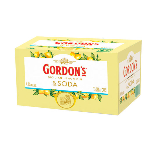 Gordon's Sicilian Lemon Gin & Soda 4% 12pk Cans 250ml