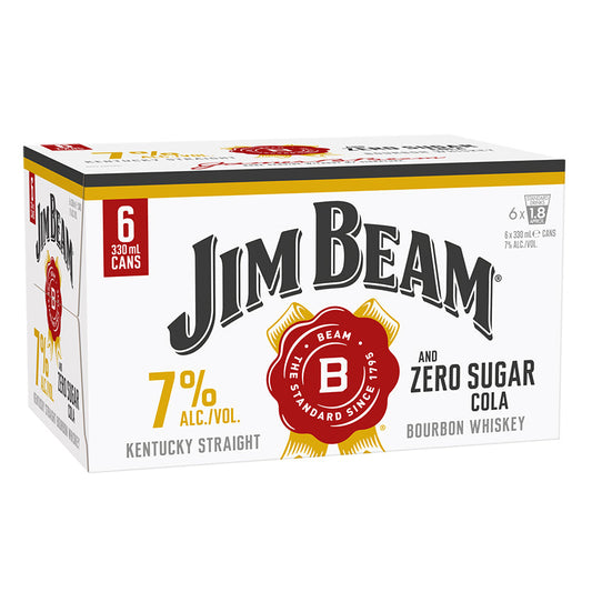 Jim Beam Zero Sugar 7% 6pk 330ml Cans