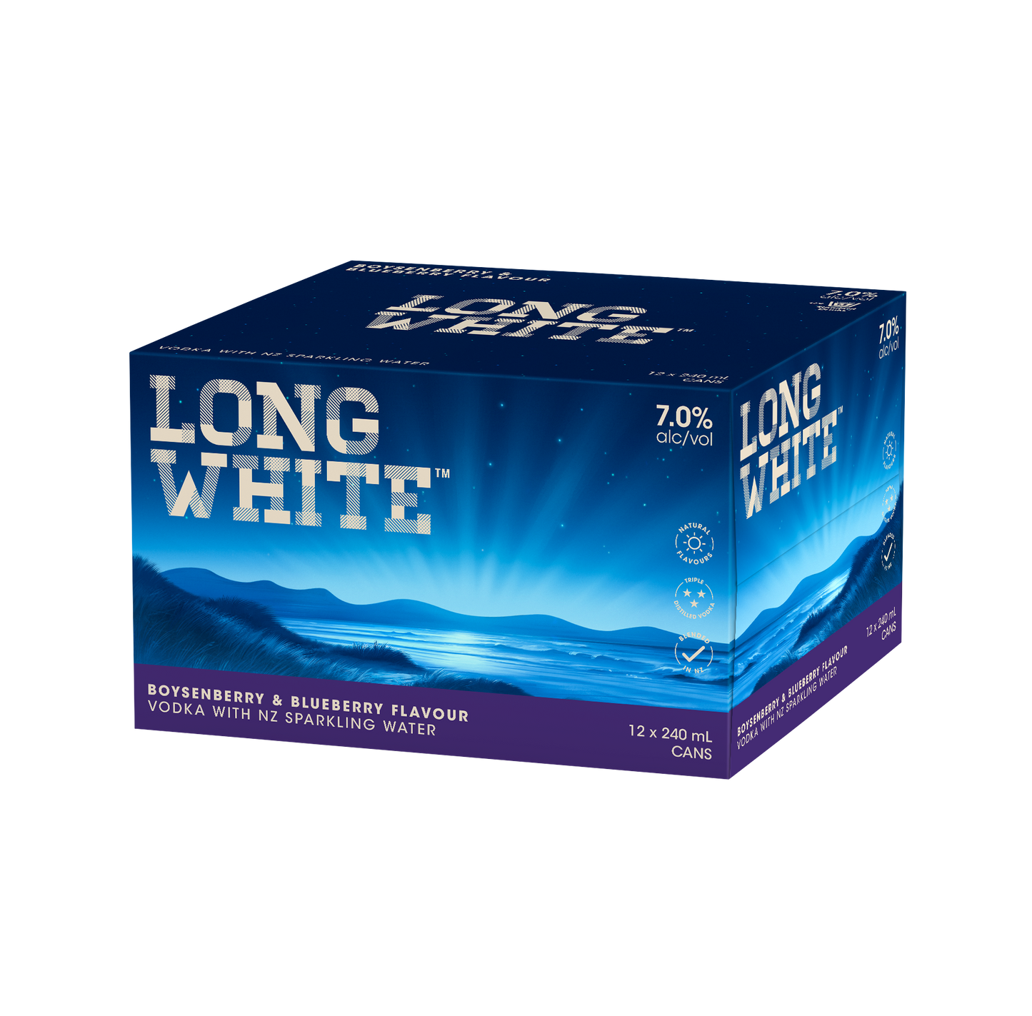 Long White Boysenberry & Blueberry 7% 12x240mL