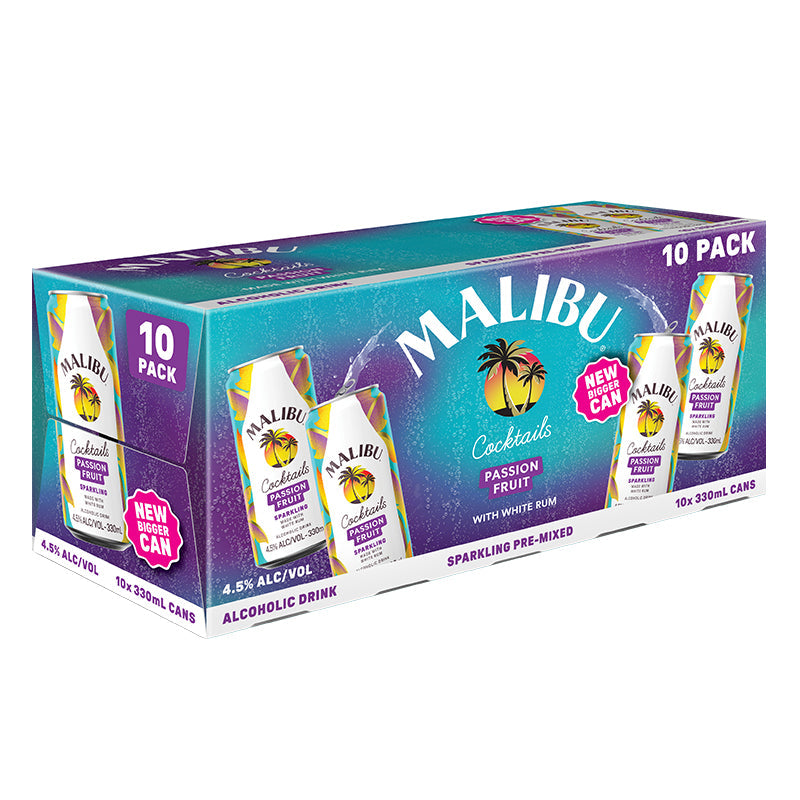 Malibu Cocktails Passionfruit 4.5% 330ml 10pk Cans