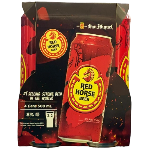 Red Horse Beer 500ml CANS 4PacK  8% abv